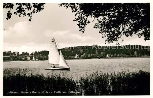 AK / Ansichtskarte Malente Gremsmuehlen Kellersee Segelboot Malente Gremsmuehlen