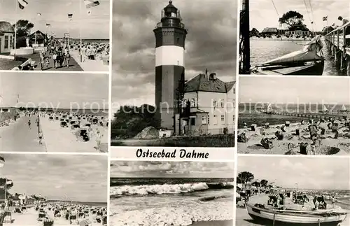 AK / Ansichtskarte Dahme_Ostseebad Leuchtturm Strand  Dahme_Ostseebad