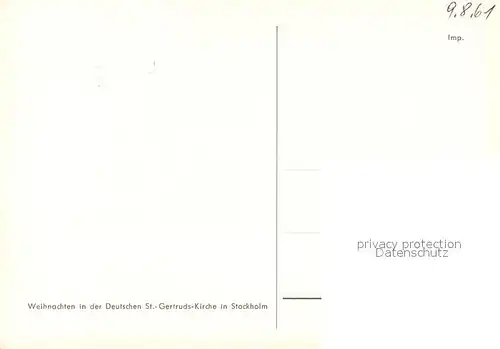 AK / Ansichtskarte Stockholm Deutsche Sankt Gertruds Kirche Weihnachten Stockholm