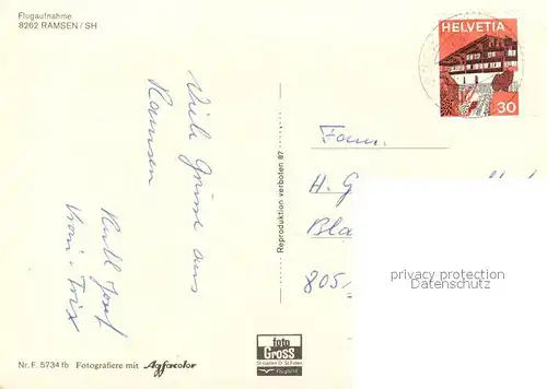 AK / Ansichtskarte Ramsen_SH Fliegeraufnahme Ramsen_SH