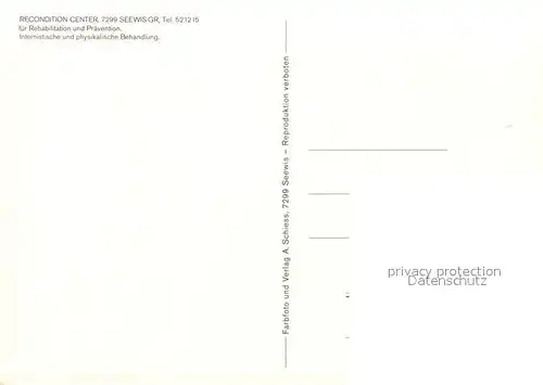 AK / Ansichtskarte Seewis_GR Recondition Center  Seewis_GR