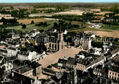 AK / Ansichtskarte Bourg Achard Fliegeraufnahme Place de Hotel de Ville Eglise  Bourg Achard