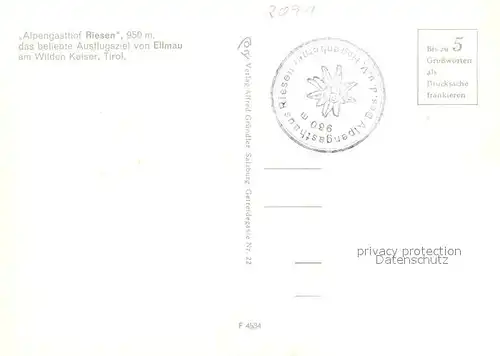 AK / Ansichtskarte Ellmau_Tirol Alpengasthof Riesen Ellmau Tirol