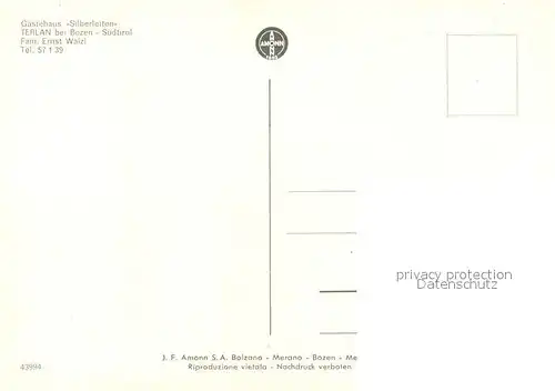 AK / Ansichtskarte Terlan Gaestehaus Silberleiten Terlan