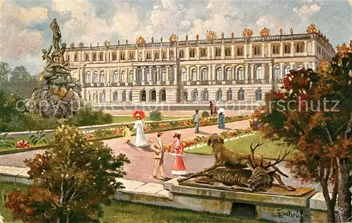 AK / Ansichtskarte Herrenchiemsee Schloss Kuenstlerkarte Herrenchiemsee