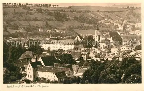 AK / Ansichtskarte Eichstaett_Oberbayern Stadtbild mit Kloster Kirche Eichstaett_Oberbayern