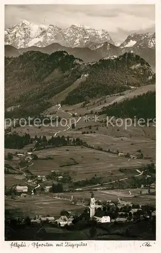 AK / Ansichtskarte Pfronten Landschaftspanorama mit Zugspitze Wettersteingebirge Pfronten