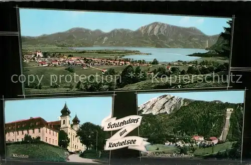 AK / Ansichtskarte Schlehdorf Panorama Kochelsee Alpen Kloster Walchensee Kraftwerk Schlehdorf