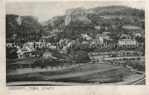 AK / Ansichtskarte Streitberg_Oberfranken Teilansicht mit Burgruine Fraenkische Schweiz Streitberg Oberfranken