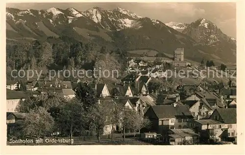 AK / Ansichtskarte Sonthofen_Oberallgaeu Teilansicht mit Ordensburg Allgaeuer Alpen Sonthofen Oberallgaeu