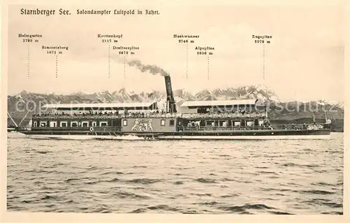 AK / Ansichtskarte Starnbergersee Salondampfer Luitpold in Fahrt Starnbergersee