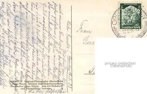 AK / Ansichtskarte Oberstaufen Wintersportplatz Dreilaenderblick Juget Vorarlberg Schweiz Alpenpanorama Oberstaufen