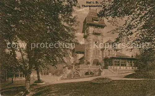 AK / Ansichtskarte Hof_Cham Buergerpark Theresienstein Wirtschaftsgebaeude Hof_Cham