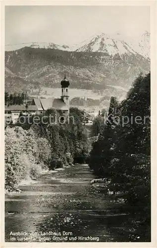AK / Ansichtskarte Gmund_Tegernsee Ausblick vom Landhaus Dorn im Luisental gegen Hirschberg Mangfallgebirge Gmund Tegernsee