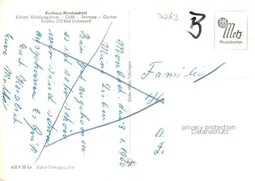 AK / Ansichtskarte Bad_Liebenzell Kurhaus Monbachtal Christliches Erholungsheim Kurort im Schwarzwald Bad_Liebenzell