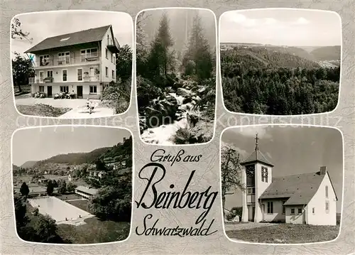 AK / Ansichtskarte Beinberg Pension Freibad Landschaftspanorama Schwarzwald Kirche Beinberg