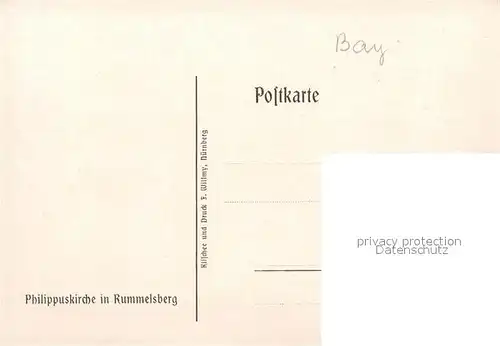 AK / Ansichtskarte Rummelsberg Philippuskirche Rummelsberg