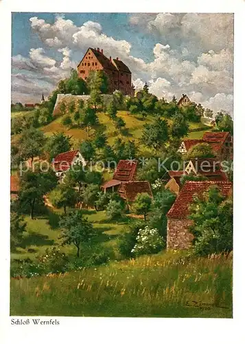 AK / Ansichtskarte Spalt Schloss Jugenderholungsheim Burg Wernfels Kuenstlerkarte Spalt