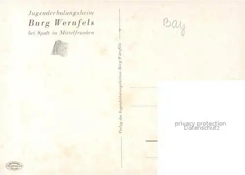 AK / Ansichtskarte Spalt Schloss Jugenderholungsheim Burg Wernfels Kuenstlerkarte Spalt