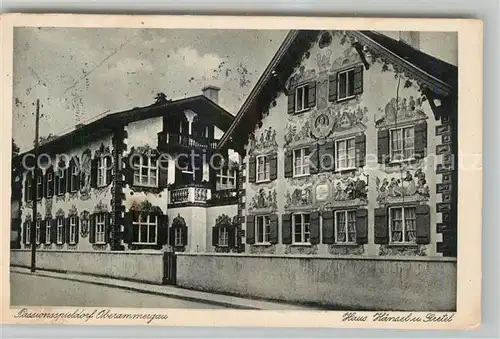 AK / Ansichtskarte Oberammergau Haus Haensel und Gretel Fassadenmalerei Passionsspieldorf Oberammergau