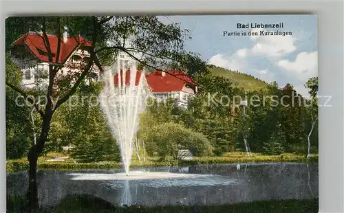 AK / Ansichtskarte Bad_Liebenzell Partie in den Kuranlagen Fontaene Bad_Liebenzell
