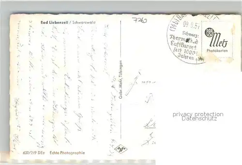 AK / Ansichtskarte Bad_Liebenzell Panorama Kurort im Schwarzwald mit Burg Bad_Liebenzell