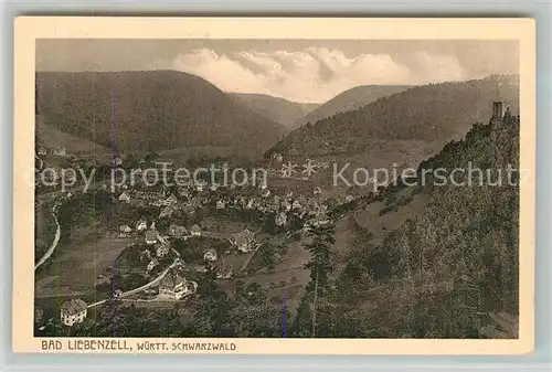 AK / Ansichtskarte Bad_Liebenzell Panorama Kurort im Schwarzwald mit Burg Bad_Liebenzell