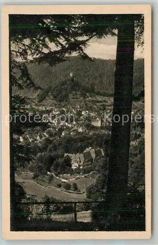 AK / Ansichtskarte Bad_Liebenzell Ansicht vom Waldrand aus Blick auf die Burg Kurort im Schwarzwald Bad_Liebenzell