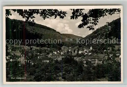 AK / Ansichtskarte Bad_Liebenzell Panorama Kurort im Schwarzwald mit Burg Bad_Liebenzell