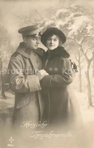 AK / Ansichtskarte Neujahr Paar Foto WSBS Nr. 609 4 Neujahr