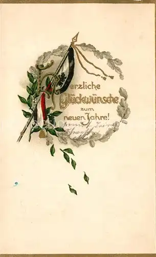 AK / Ansichtskarte Schwarz_Weiss_Rot Neujahr Litho  Schwarz_Weiss_Rot