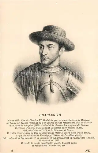 AK / Ansichtskarte Adel_Frankreich Charles VII Adel Frankreich