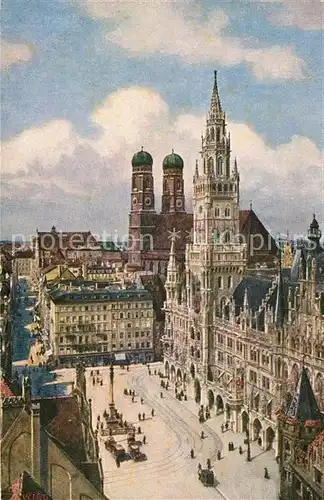 AK / Ansichtskarte Verlag_WIRO_Wiedemann_Nr. Muenchen Marienplatz Rathaus  Verlag_WIRO_Wiedemann_Nr.