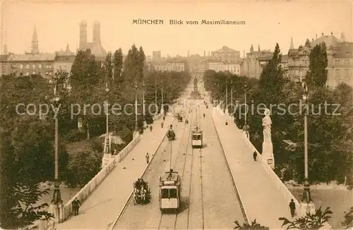 AK / Ansichtskarte Strassenbahn Muenchen Blick vom Maximilianeum  Strassenbahn