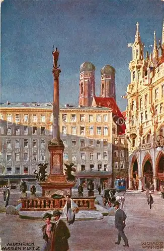 AK / Ansichtskarte Wagner_Richard_Kuenstler Muenchen Marienplatz  Wagner_Richard_Kuenstler