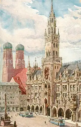 AK / Ansichtskarte Wagner_Richard_Kuenstler Muenchen Neues Rathaus Wagner_Richard_Kuenstler