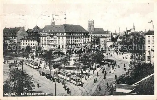 AK / Ansichtskarte Strassenbahn Muenchen Sendlingertorplatz Strassenbahn