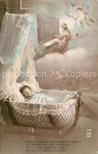 AK / Ansichtskarte Verlag_Noyer_(AN Paris)_Nr. 1528 Baby Schlaf Babywiege Engel  Verlag_Noyer