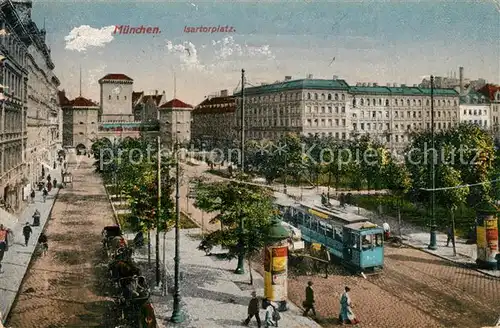 AK / Ansichtskarte Strassenbahn Muenchen Isartorplatz  Strassenbahn