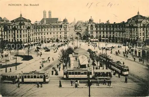 AK / Ansichtskarte Strassenbahn Muenchen Rondell  Strassenbahn