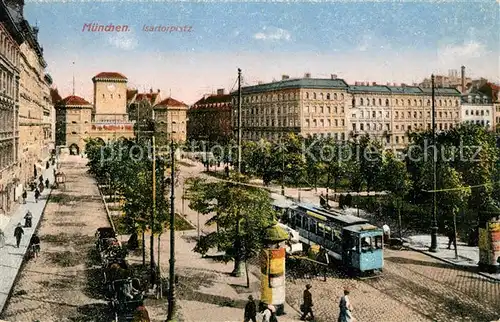 AK / Ansichtskarte Strassenbahn Muenchen Isartorplatz Strassenbahn