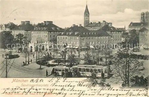 AK / Ansichtskarte Strassenbahn Muenchen Sendlingertorplatz Strassenbahn
