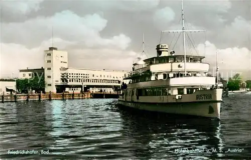 AK / Ansichtskarte Motorschiffe M.S. Austria Friedrichshafen Bodensee Hafenbahnhof  Motorschiffe