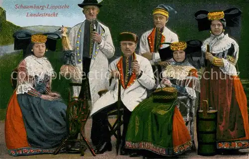 AK / Ansichtskarte Trachten Schaumburg Lippe Landestracht Trachten