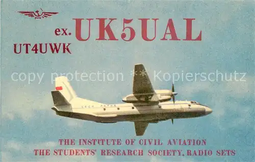 AK / Ansichtskarte Flugzeuge_Zivil Kiev Ukraine Werbung Radio  Flugzeuge Zivil