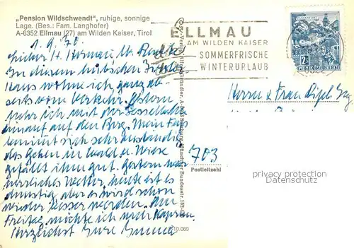 AK / Ansichtskarte Ellmau_Tirol Pension Wildschwendt Ellmau Tirol