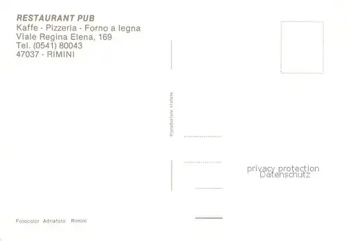 AK / Ansichtskarte Rimini Restaurant Pub  Rimini