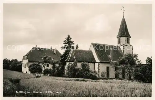 AK / Ansichtskarte Moettlingen Kirche mit Pfarrhaus Moettlingen