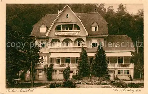 AK / Ansichtskarte Bad_Liebenzell Kurhaus Monbachtal Christliches Erholungsheim Kurort im Schwarzwald Bad_Liebenzell