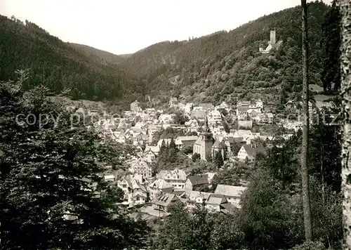 AK / Ansichtskarte Bad_Liebenzell Stadtpanorama mit Blick zur Burg Kurort im Schwarzwald Bad_Liebenzell